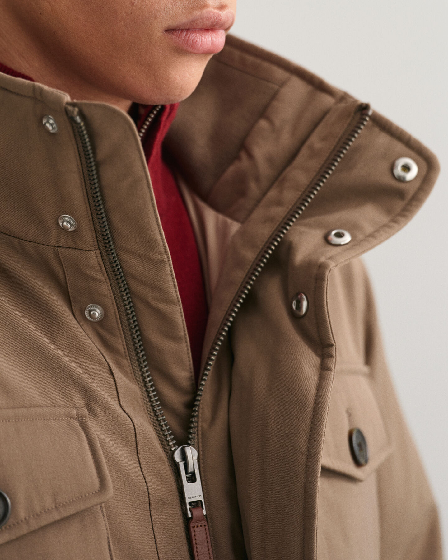 Topattu flanellikankainen maastotakki