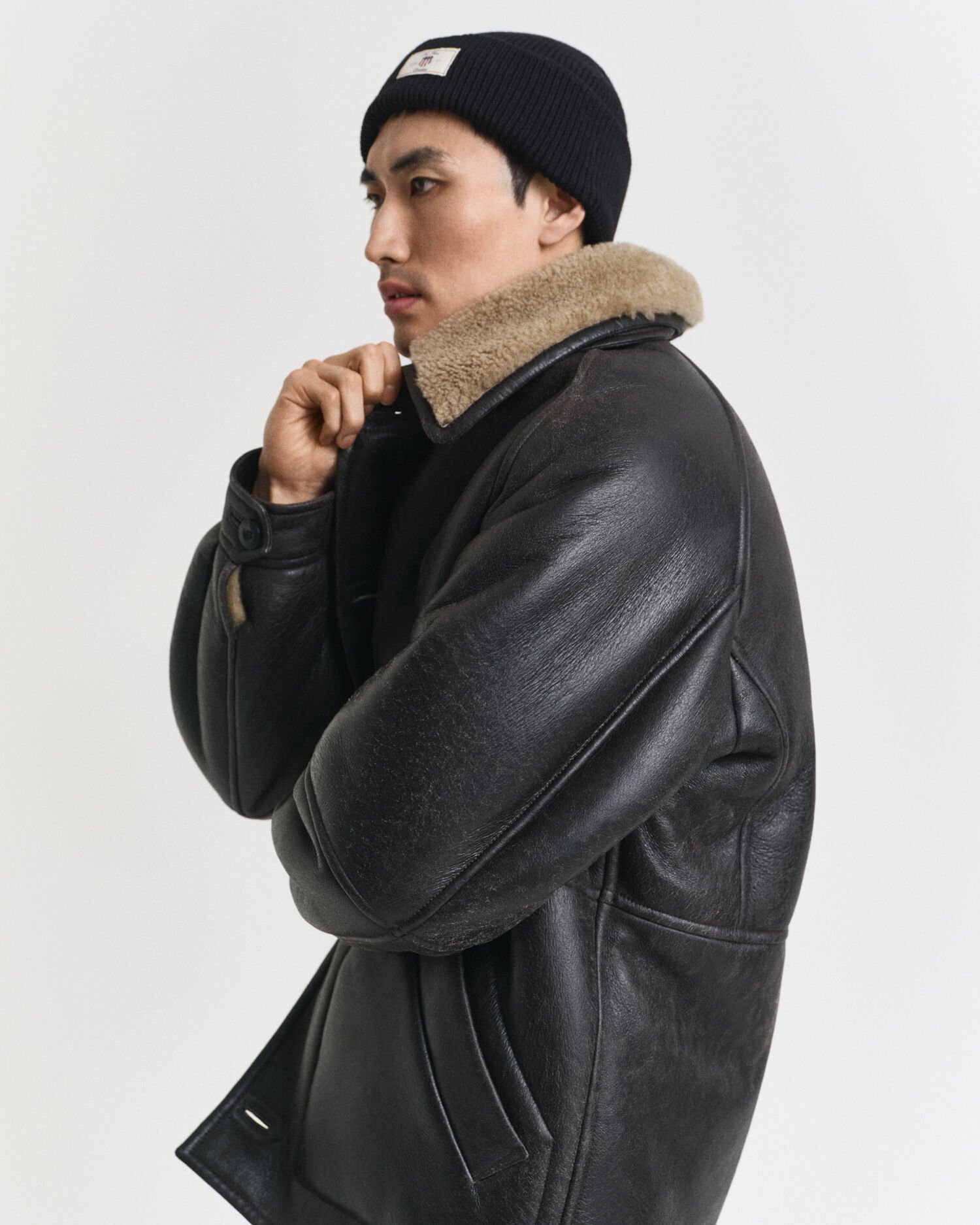 Joustinneulottu puuvillasekoitepipo