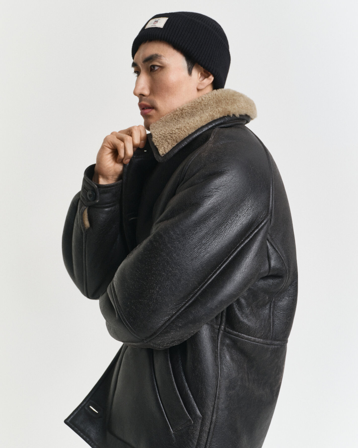 Joustinneulottu puuvillasekoitepipo