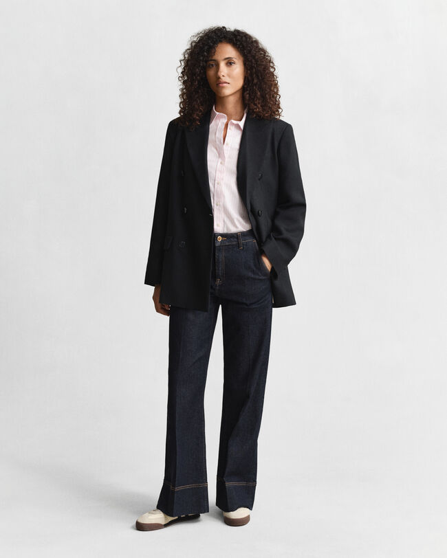 Regular fit ‑mitoitettu raidallinen Classic-popliinipaita