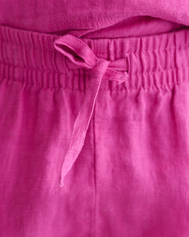 Girls-malliston r&ouml;yhel&ouml;iset pellavashortsit