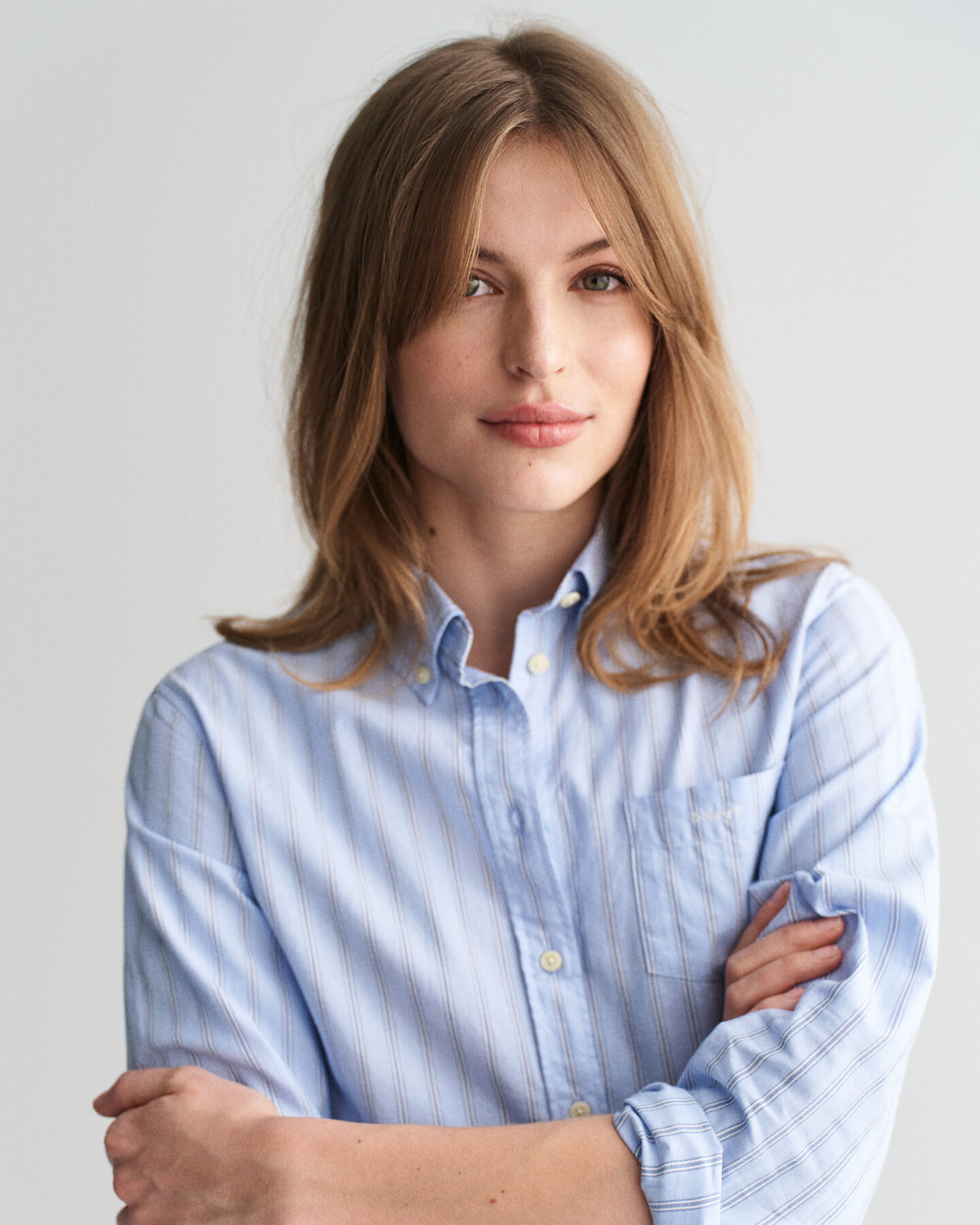 Regular fit ‑mitoitettu raidallinen Archive-oxford-paita