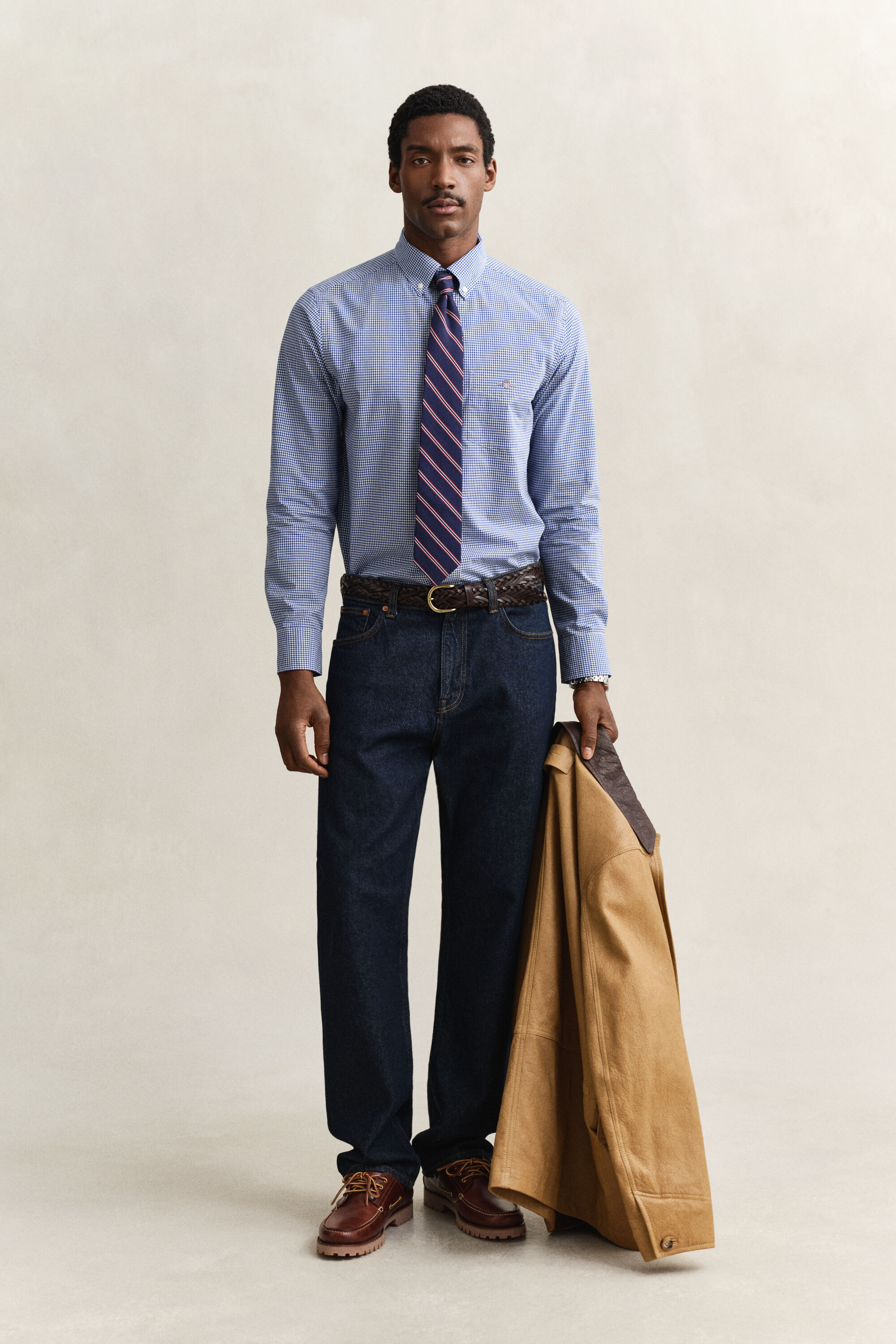 Gingham-ruudullinen Classic-popliinipaita