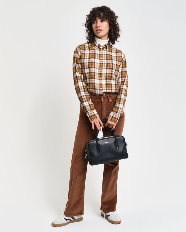 Relaxed fit ‑mitoitettu ruudullinen flanellipaita