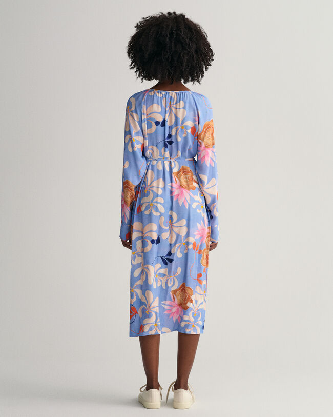 Printtikuvioitu Floral-mekko, jossa v‑pääntie