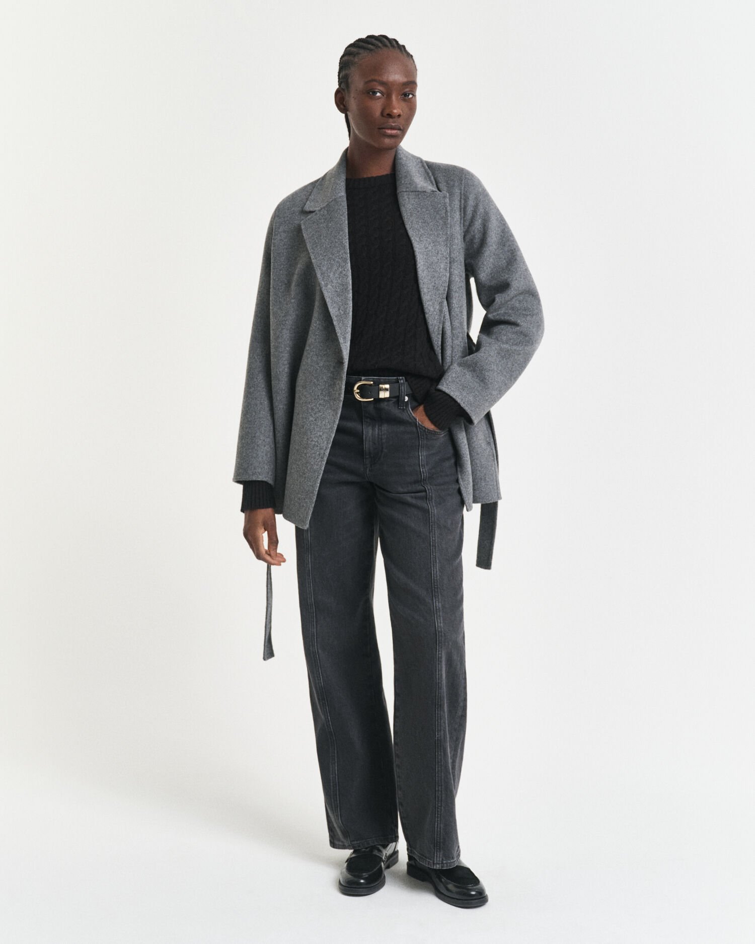 Kašmirvillainen palmikkoneulepusero, pyöreä pääntie