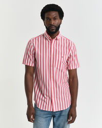 Regular&nbsp;fit ‑mitoitettu lyhythihainen klassinen popliiniraitapaita