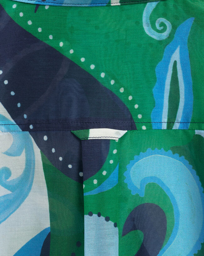 Regular fit ‑mitoitettu paisley-kuvioitu puuvilla-silkkipaita