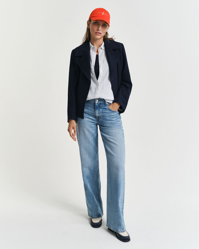 Regular fit ‑mitoitettu raidallinen pellavapaita