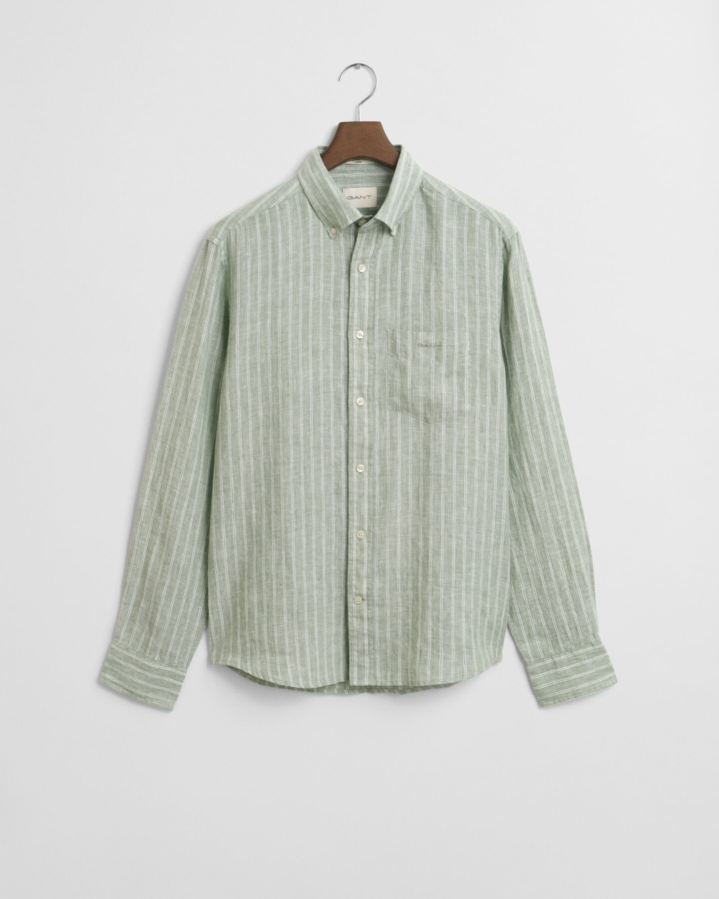 Regular&nbsp;fit ‑mitoitettu raidallinen pellavapaita