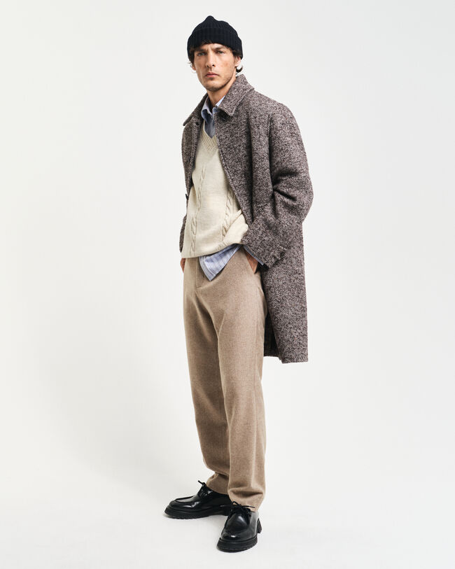 Slim&nbsp;fit ‑mitoitetut kalanruotokuvioiset puvunhousut