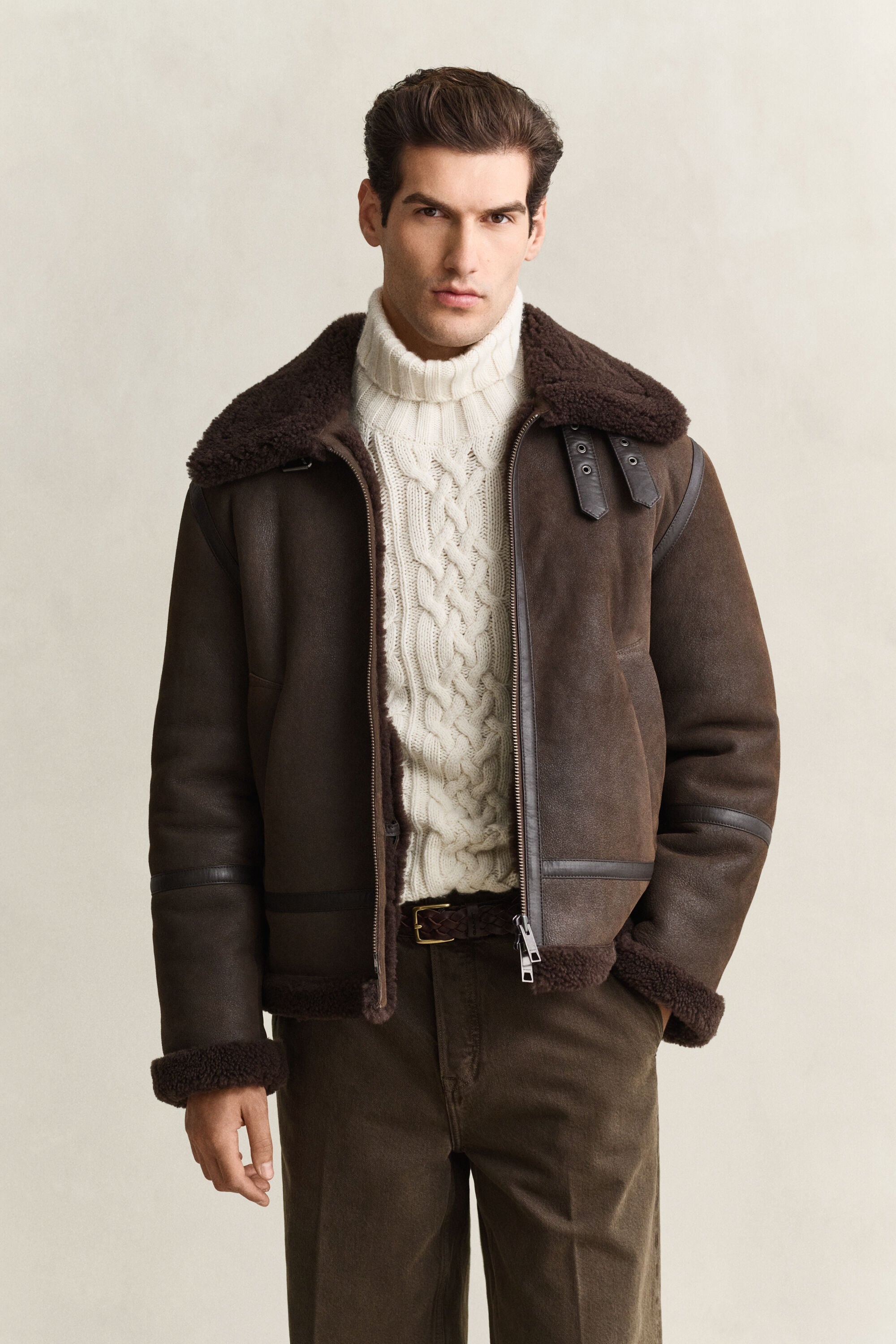 Shearling-takki