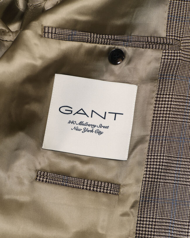 Regular fit ‑mitoitettu glen-ruudullinen bleiseri