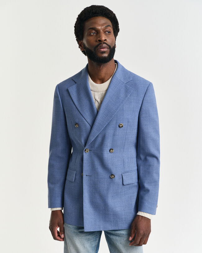 Regular fit ‑mitoitettu villakankainen Mouliné-puvuntakki