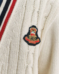 Gant Varsity ‑palmikkoneuletakki, v-pääntie