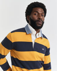 Raidallinen Heavy Rugger ‑paita chambray-kauluksella