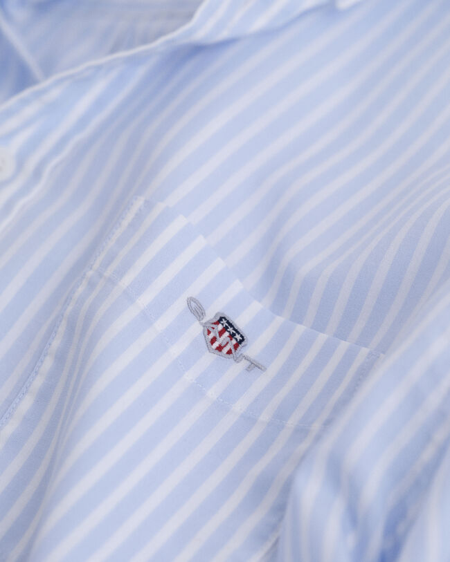 Teens-malliston raidallinen Shield-popliinipaita