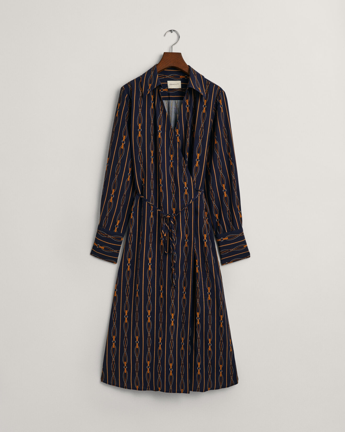 Regular fit ‑mitoitettu raidallinen Rope-kietaisumekko