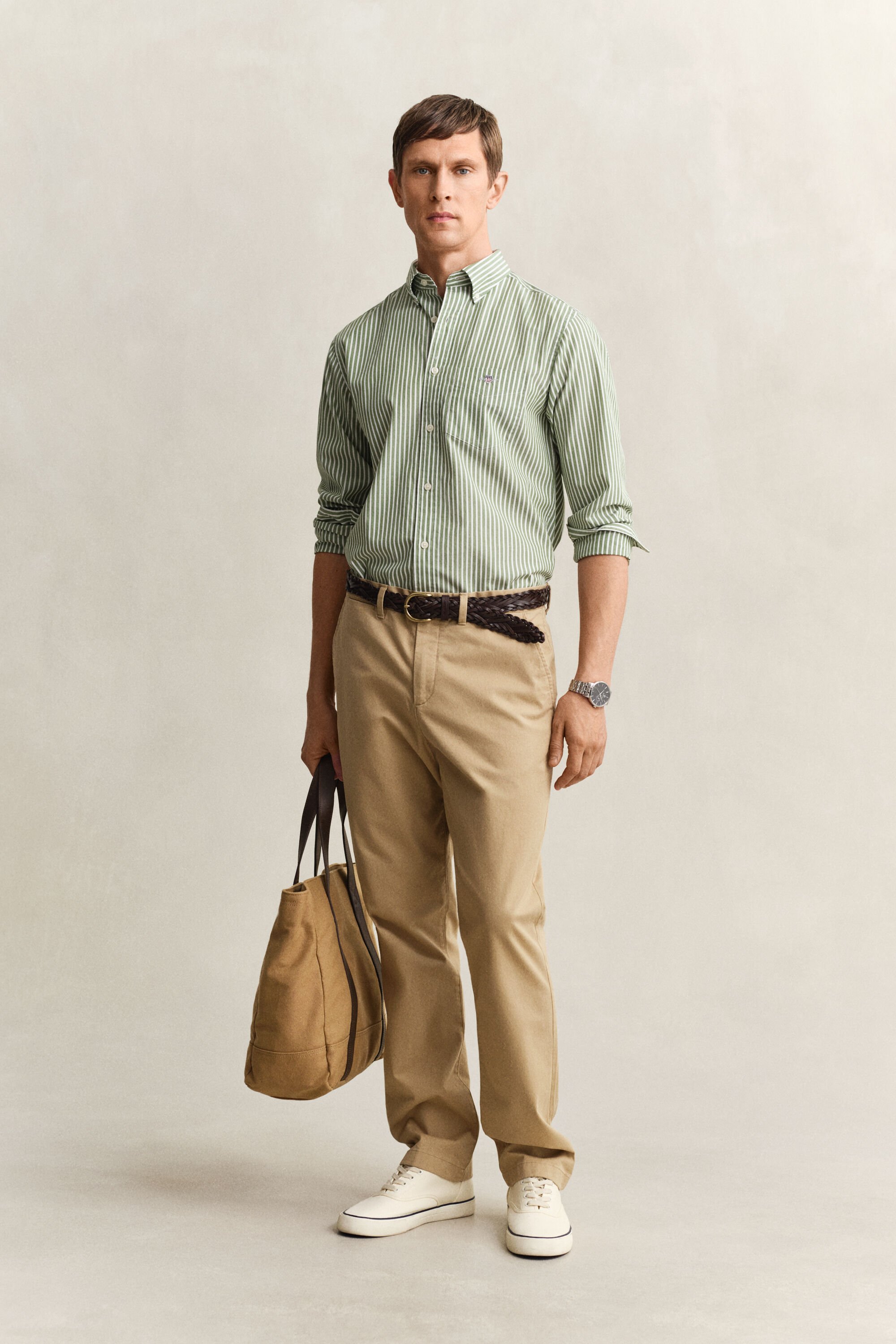 Raidallinen klassinen popliinipaita