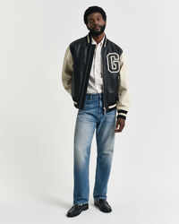 Nahkainen GANT Varsity Jacket ‑takki