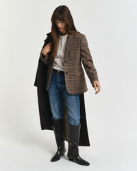 Regular fit ‑mitoitettu kukonaskelkuvioinen villakangasbleiseri