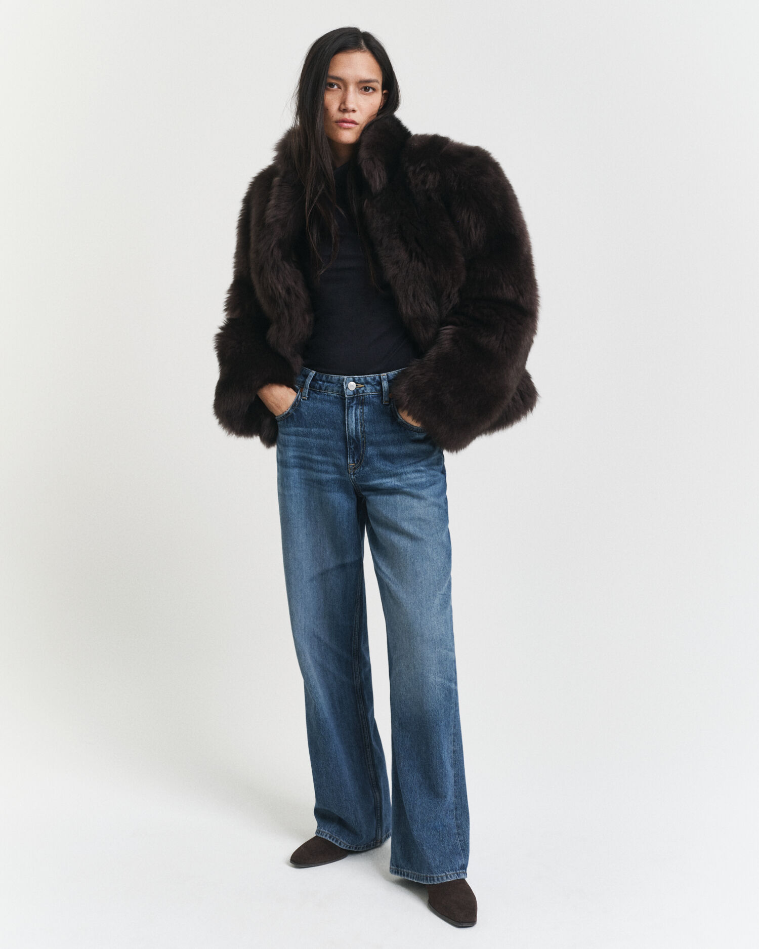 Shearling-takki
