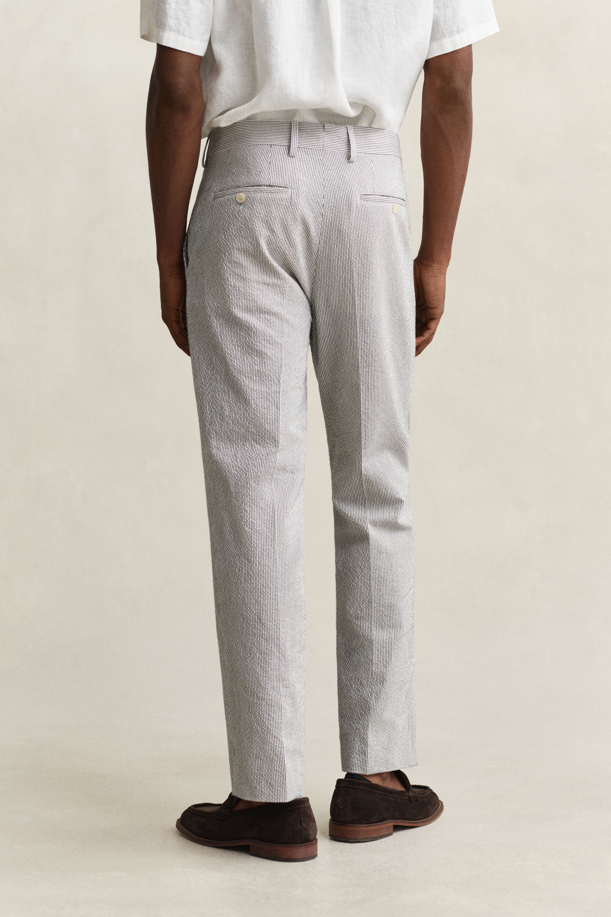 Juhlakäyttöön sopivat seersucker-housut