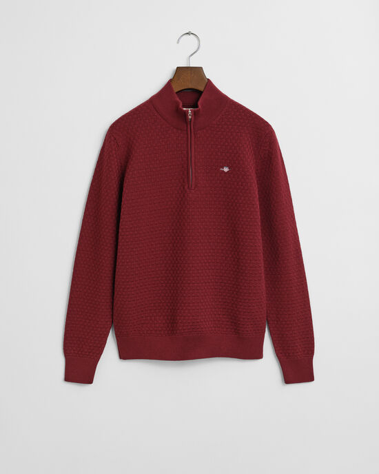 Teens-malliston kohopintainen neulepusero, vetoketjukaulus