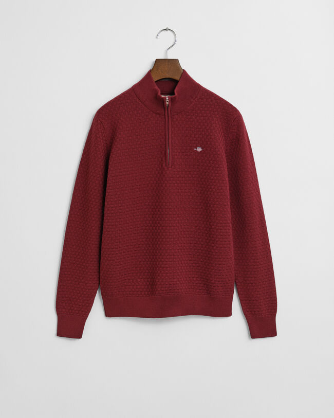 Teens-malliston kohopintainen neulepusero, vetoketjukaulus