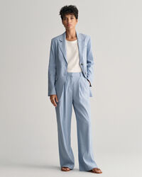 Relaxed fit ‑mitoitetut huolitellut joustopellavahousut