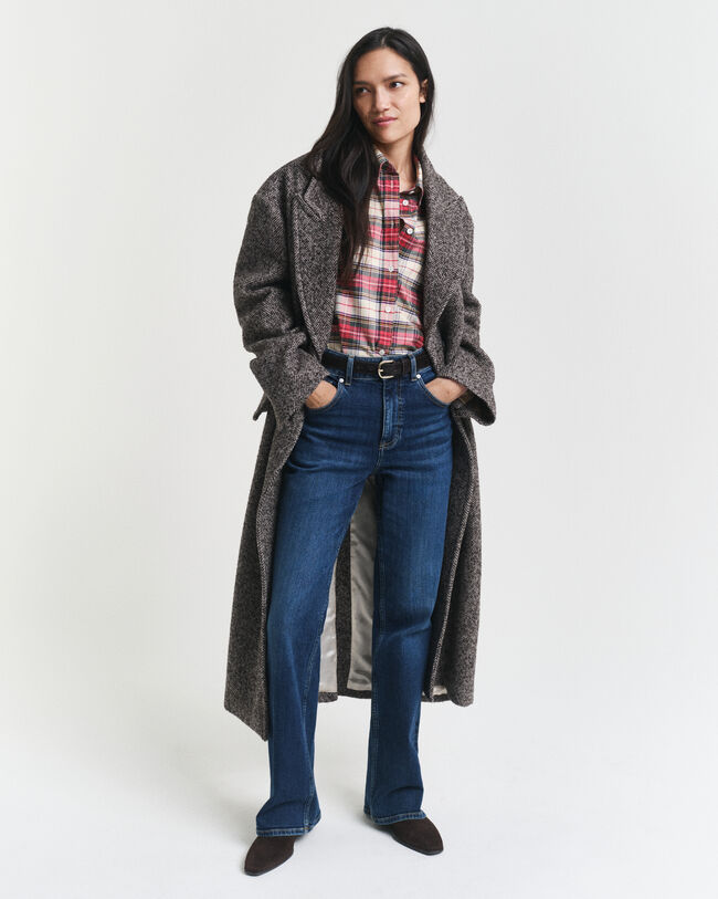 Oversized fit ‑mitoitettu klassinen oxford-ruutupaita