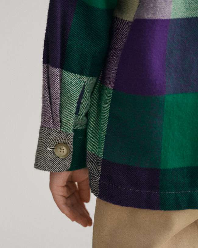 Kids-malliston ruudullinen Shield-p&auml;&auml;llyspaita