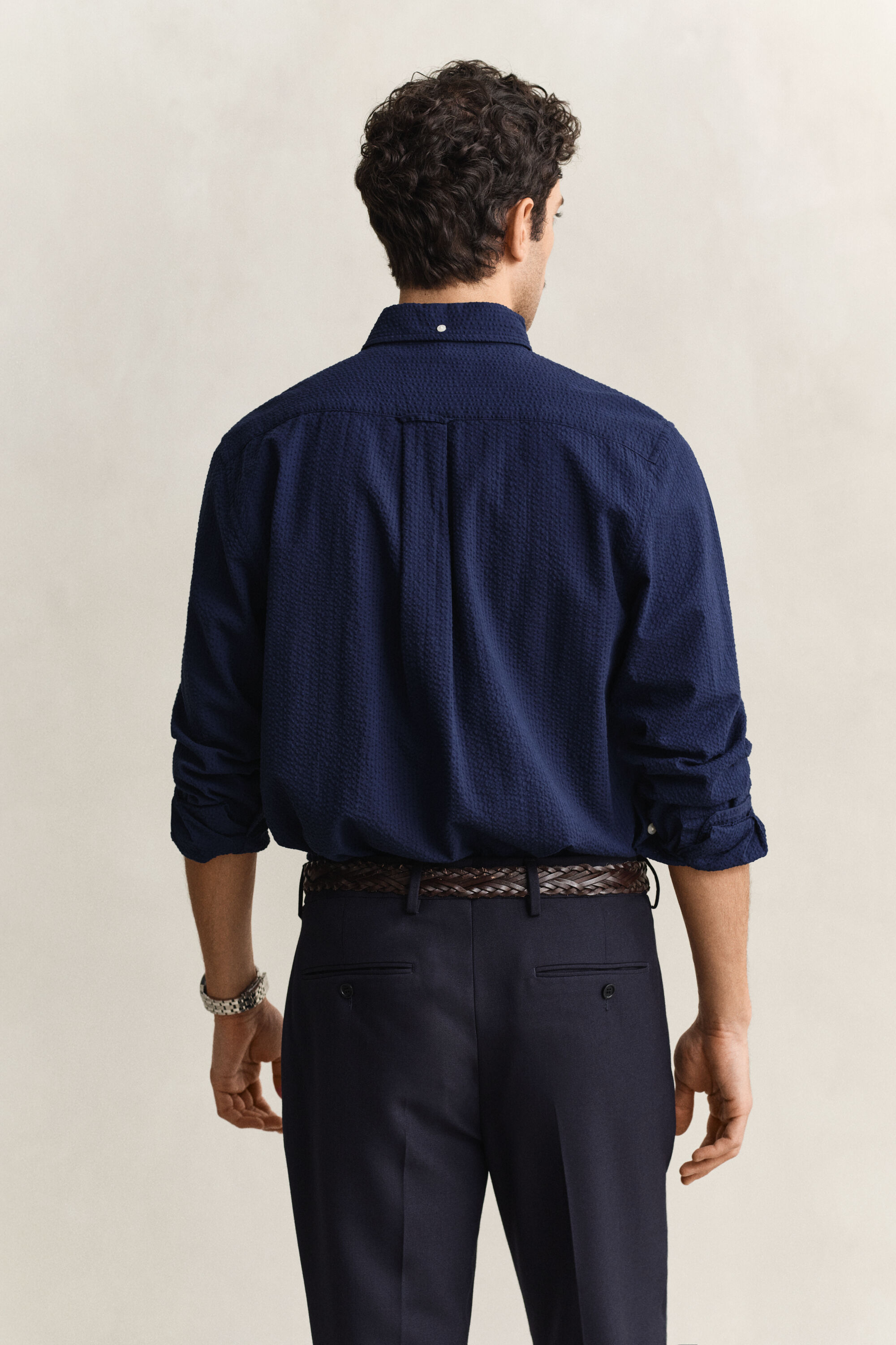 Regular fit ‑mitoitettu seersucker-paita