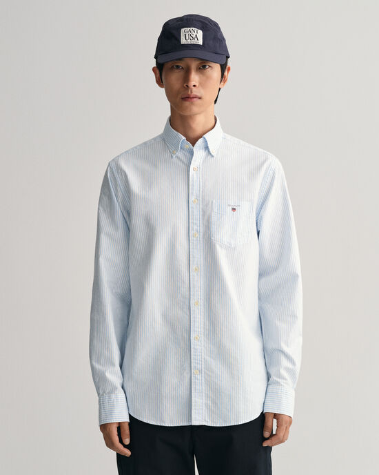 Regular fit ‑mitoitettu pystyraidallinen oxford-paita