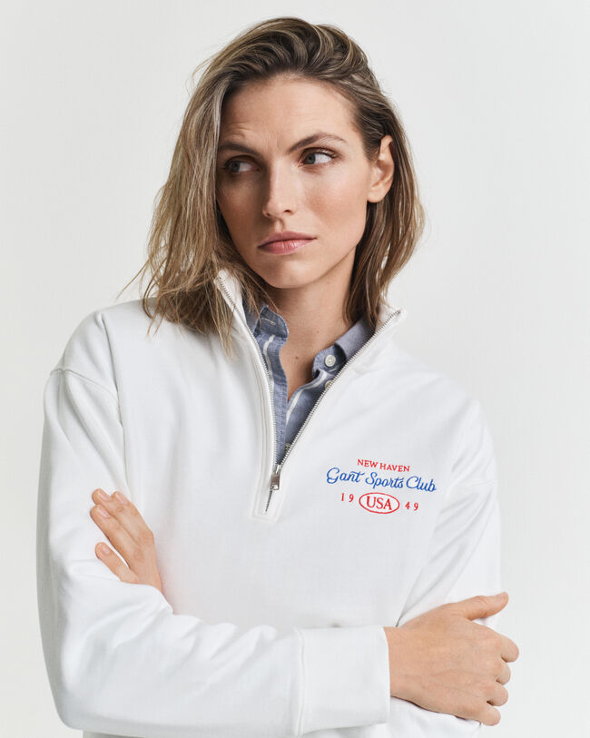 Graphic‑collegepaita, vetoketjukaulus