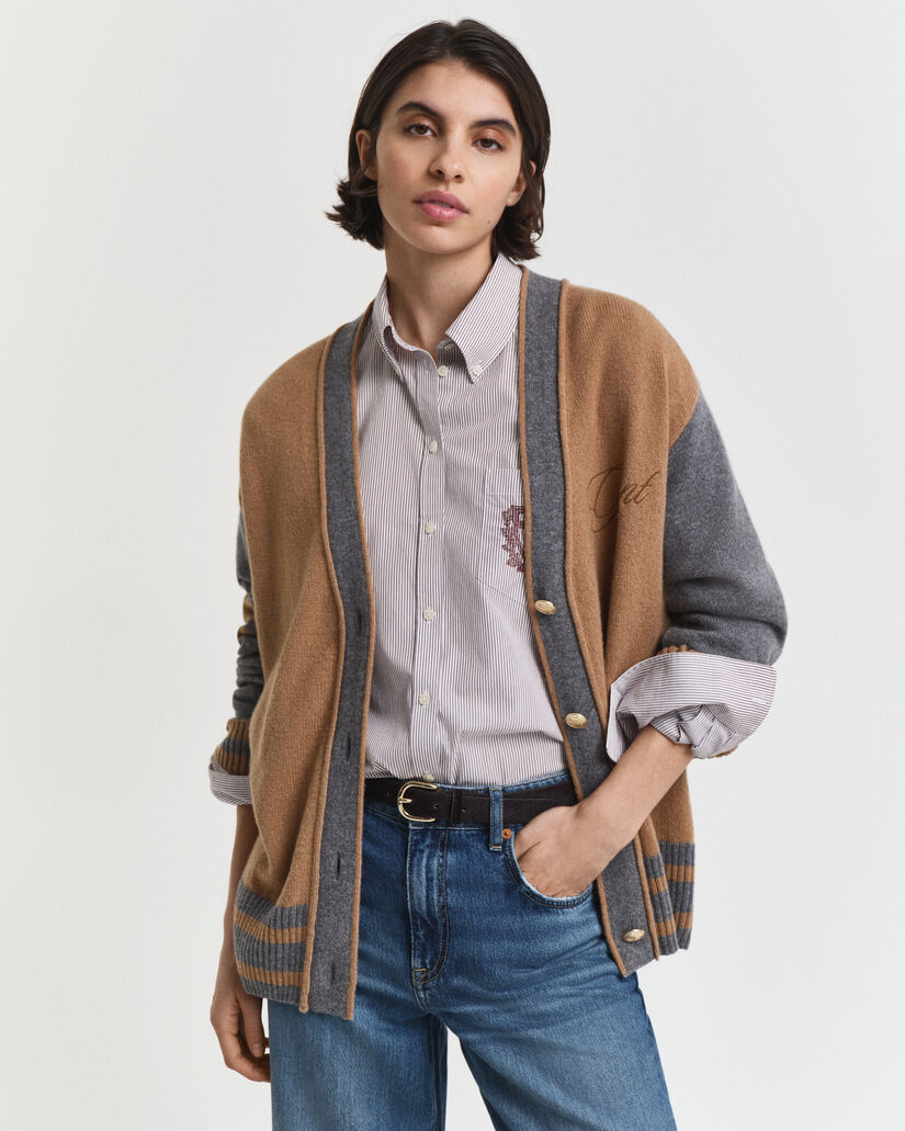 GANT Varsity ‑neuletakki, v-pääntie