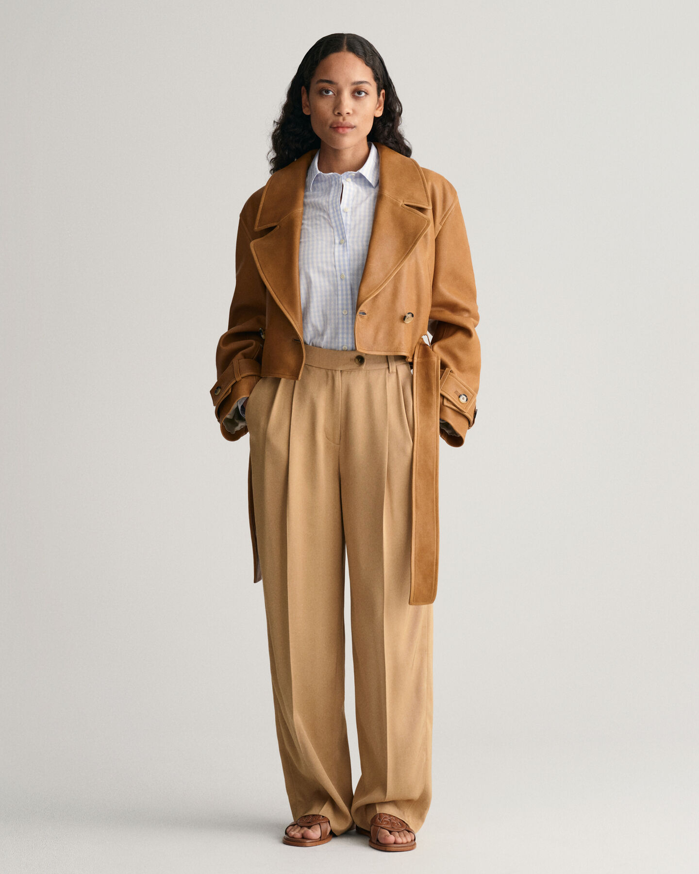 Regular fit ‑mitoitettu gingham-ruutuinen popliinipaita