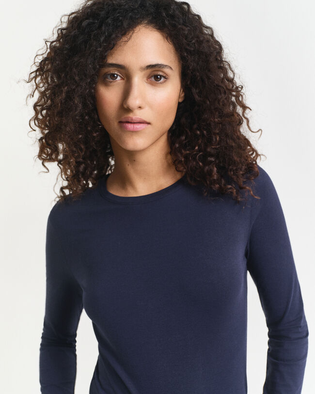 Kevyt pitkähihainen puuvilla-t-paita