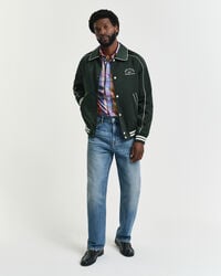 Regular&nbsp;fit ‑mitoitettu lyhythihainen paita intialaisesta madrasruutukankaasta