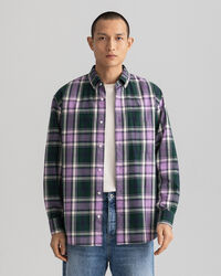 Oversized fit ‑mitoitettu tvillikankainen ruutupaita