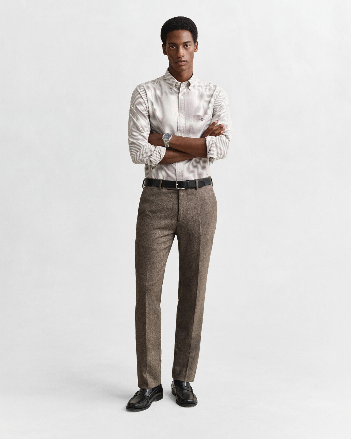 Regular fit ‑mitoitettu pystyraidallinen klassinen oxford-paita