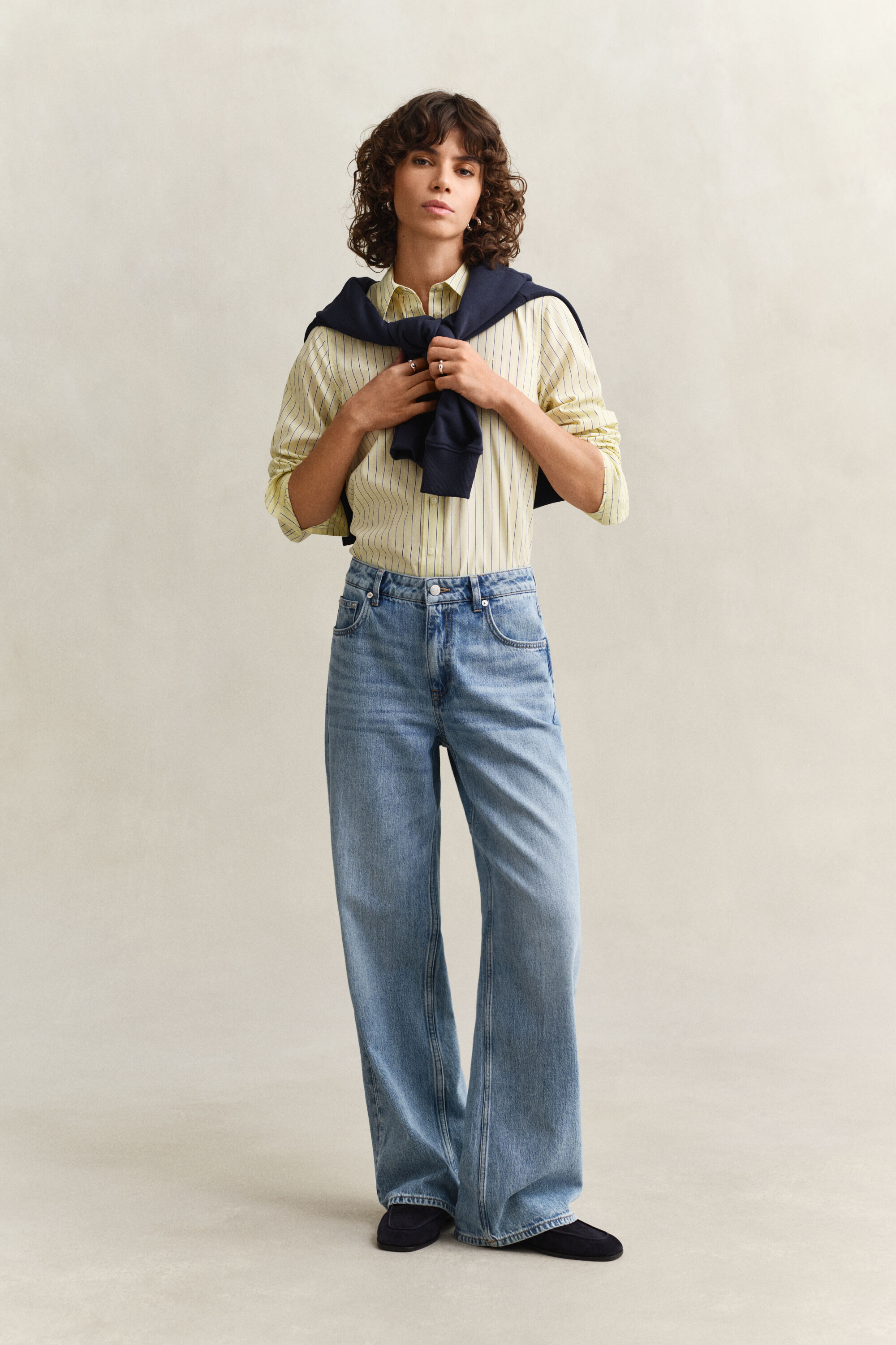 Regular fit ‑mitoitettu raidallinen Classic-popliinipaita