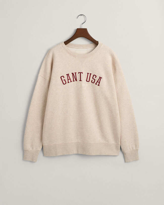 Oversized fit -mitoitettu GANT USA -collegepaita, jossa pyöreä pääntie
