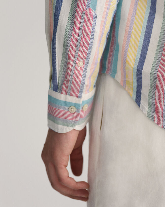 Regular fit ‑mitoitettu raidallinen oxford-paita