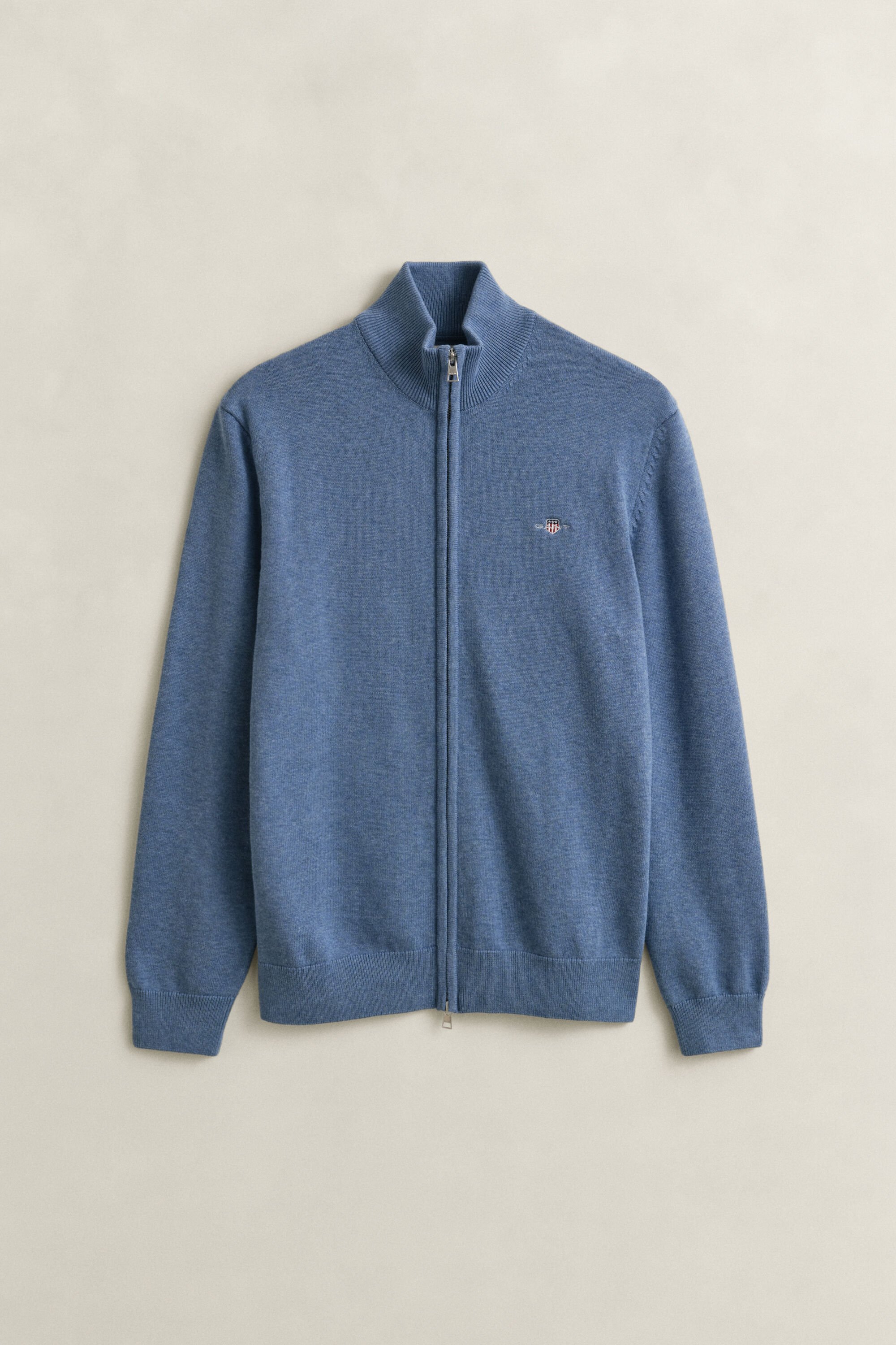 Vetoketjullinen Casual-puuvillaneuletakki