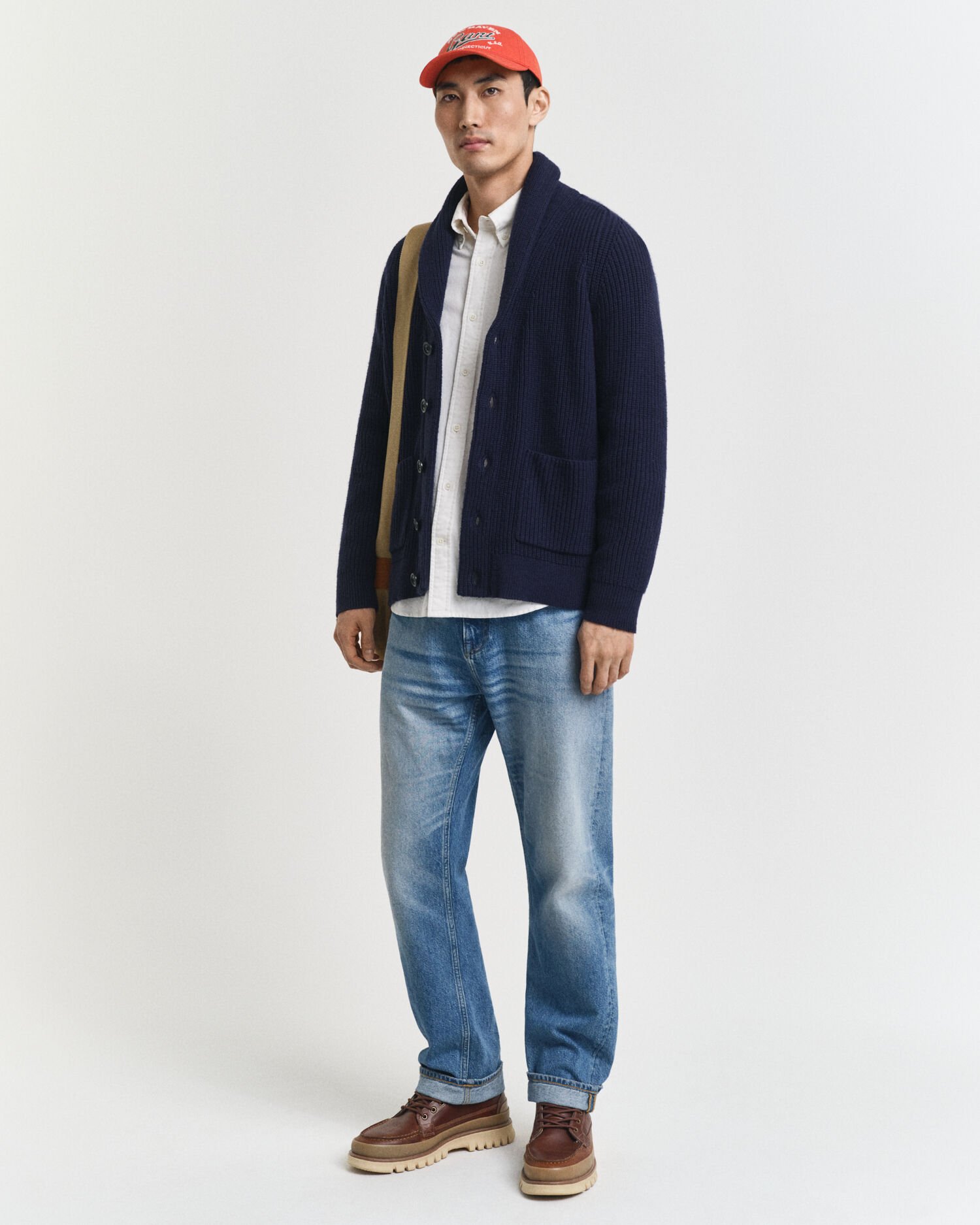 Villasekoitteinen neuletakki, shaalikaulus