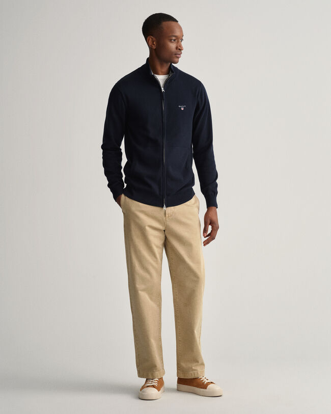 Classic-puuvillaneuletakki vetoketjulla