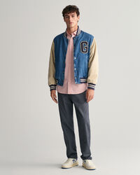 Regular&nbsp;fit ‑mitoitettu raitapaita puuvillapellavaa