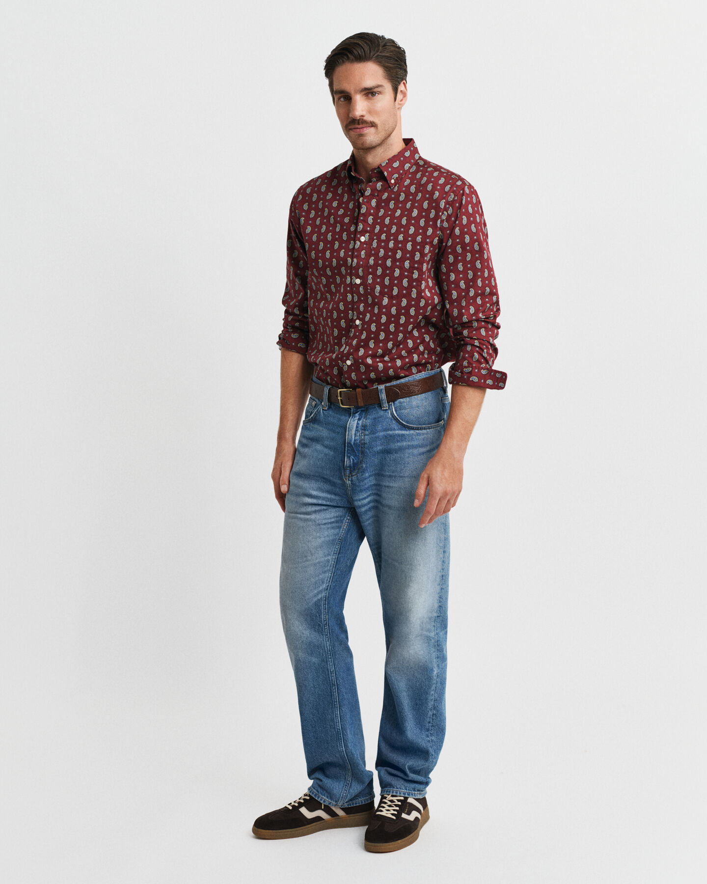 Regular fit ‑mitoitettu paisley-kuvioitu tvillipaita