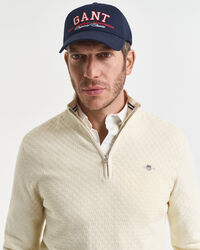 Kohopintainen neulepusero, vetoketjukaulus